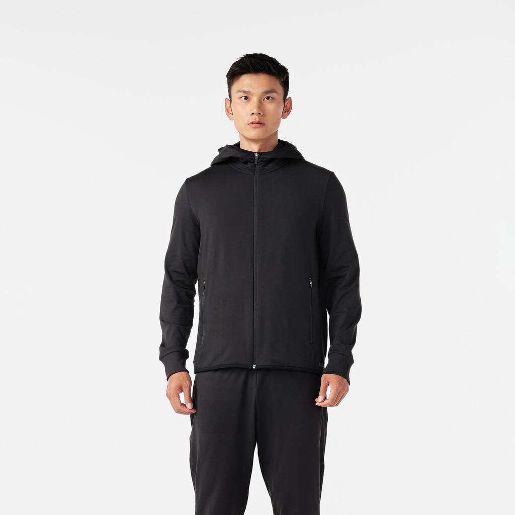 Men's warm running jacket - KIPRUN RUN 100 Warm - Black